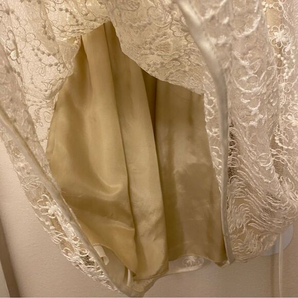 Beige lace overlay long skirt sleeveless floral long formal flower girl gown 7/8 - Picture 4 of 10